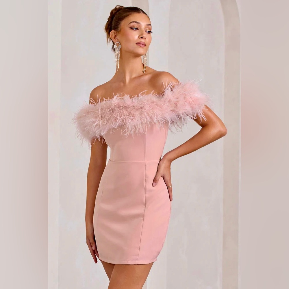 Pure Delight Pink Bardot Mini Dress